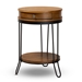 Baxton Studio Roald Vintage Rustic Industrial Walnut Brown Finished Wood and Black Finished 1-Drawer Metal End Table