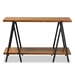 Baxton Studio Britton Rustic Industrial Walnut Finished Wood and Black Finished Metal Console Table - YLX-2781-Console