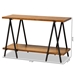 Baxton Studio Britton Rustic Industrial Walnut Finished Wood and Black Finished Metal Console Table - YLX-2781-Console