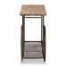 Baxton Studio Terence Vintage Rustic Industrial Natural Finished Wood and Black Finished Metal Wheeled Console Table - JY20A074-Natural/Black-Console