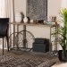 Baxton Studio Terence Vintage Rustic Industrial Natural Finished Wood and Black Finished Metal Wheeled Console Table - JY20A074-Natural/Black-Console