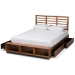 Baxton Studio Milana Modern Transitional Ash Walnut Brown Finished Wood 4-Drawer Full Size Platform Storage Bed - Milana-Ash Walnut-Full