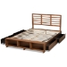 Baxton Studio Milana Modern Transitional Ash Walnut Brown Finished Wood 4-Drawer Full Size Platform Storage Bed - Milana-Ash Walnut-Full
