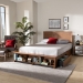 Baxton Studio Alba Modern Transitional Ash Walnut Brown Finished Wood Queen Size 4-Drawer Platform Storage Bed with Built-In Shelves - Alba-Ash Walnut-Queen