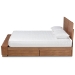 Baxton Studio Alba Modern Transitional Ash Walnut Brown Finished Wood Queen Size 4-Drawer Platform Storage Bed with Built-In Shelves - Alba-Ash Walnut-Queen