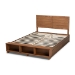 Baxton Studio Alba Modern Transitional Ash Walnut Brown Finished Wood Queen Size 4-Drawer Platform Storage Bed with Built-In Shelves - Alba-Ash Walnut-Queen