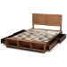 Baxton Studio Alba Modern Transitional Ash Walnut Brown Finished Wood Queen Size 4-Drawer Platform Storage Bed with Built-In Shelves - Alba-Ash Walnut-Queen