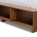 Baxton Studio Alba Modern Transitional Ash Walnut Brown Finished Wood Full Size 4-Drawer Platform Storage Bed with Built-In Shelves - Alba-Ash Walnut-Full