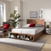 Baxton Studio Alba Modern Transitional Ash Walnut Brown Finished Wood Queen Size 4-Drawer Platform Storage Bed with Built-In Shelves - Alba-Ash Walnut-Queen