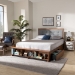 Baxton Studio Cosma Modern Transitional Ash Walnut Brown Finished Wood 4-Drawer Full Size Platform Storage Bed - Cosma-Dark Grey/Ash Walnut-Full