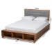Baxton Studio Cosma Modern Transitional Ash Walnut Brown Finished Wood 4-Drawer Full Size Platform Storage Bed - Cosma-Dark Grey/Ash Walnut-Full
