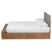 Baxton Studio Cosma Modern Transitional Ash Walnut Brown Finished Wood 4-Drawer Full Size Platform Storage Bed - Cosma-Dark Grey/Ash Walnut-Full