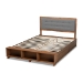 Baxton Studio Cosma Modern Transitional Ash Walnut Brown Finished Wood 4-Drawer Full Size Platform Storage Bed - Cosma-Dark Grey/Ash Walnut-Full
