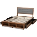 Baxton Studio Cosma Modern Transitional Ash Walnut Brown Finished Wood 4-Drawer Full Size Platform Storage Bed - Cosma-Dark Grey/Ash Walnut-Full