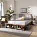 Baxton Studio Cosma Modern Transitional Ash Walnut Brown Finished Wood 4-Drawer Queen Size Platform Storage Bed - Cosma-Light Grey/Ash Walnut-Queen