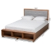 Baxton Studio Cosma Modern Transitional Ash Walnut Brown Finished Wood 4-Drawer Queen Size Platform Storage Bed - Cosma-Light Grey/Ash Walnut-Queen