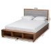 Baxton Studio Cosma Modern Transitional Ash Walnut Brown Finished Wood 4-Drawer Queen Size Platform Storage Bed - Cosma-Light Grey/Ash Walnut-Queen