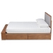 Baxton Studio Cosma Modern Transitional Ash Walnut Brown Finished Wood 4-Drawer Queen Size Platform Storage Bed - Cosma-Light Grey/Ash Walnut-Queen