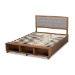 Baxton Studio Cosma Modern Transitional Ash Walnut Brown Finished Wood 4-Drawer Queen Size Platform Storage Bed - Cosma-Light Grey/Ash Walnut-Queen