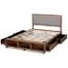 Baxton Studio Cosma Modern Transitional Ash Walnut Brown Finished Wood 4-Drawer Queen Size Platform Storage Bed - Cosma-Light Grey/Ash Walnut-Queen