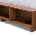 Baxton Studio Cosma Modern Transitional Ash Walnut Brown Finished Wood 4-Drawer Queen Size Platform Storage Bed - Cosma-Light Grey/Ash Walnut-Queen