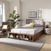 Baxton Studio Cosma Modern Transitional Ash Walnut Brown Finished Wood 4-Drawer Queen Size Platform Storage Bed - Cosma-Light Grey/Ash Walnut-Queen