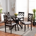Baxton Studio Jana Modern and Contemporary Grey Fabric Upholstered and Dark Brown Finished Wood 5-Piece Dining Set - Jana-Grey/Dark Brown-5PC Dining Set