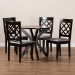 Baxton Studio Jana Modern and Contemporary Grey Fabric Upholstered and Dark Brown Finished Wood 5-Piece Dining Set - Jana-Grey/Dark Brown-5PC Dining Set