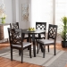 Baxton Studio Daisy Modern and Contemporary Grey Fabric Upholstered and Dark Brown Finished Wood 5-Piece Dining Set - Daisy-Grey/Dark Brown-5PC Dining Set