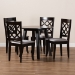 Baxton Studio Daisy Modern and Contemporary Grey Fabric Upholstered and Dark Brown Finished Wood 5-Piece Dining Set - Daisy-Grey/Dark Brown-5PC Dining Set