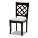 Baxton Studio Selby Modern and Contemporary Grey Fabric Upholstered and Dark Brown Finished Wood 5-Piece Dining Set - Selby-Grey/Dark Brown-5PC Dining Set