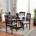 Baxton Studio Selby Modern and Contemporary Grey Fabric Upholstered and Dark Brown Finished Wood 5-Piece Dining Set - Selby-Grey/Dark Brown-5PC Dining Set