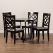Baxton Studio Selby Modern and Contemporary Grey Fabric Upholstered and Dark Brown Finished Wood 5-Piece Dining Set - Selby-Grey/Dark Brown-5PC Dining Set
