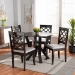 Baxton Studio Adina Modern and Contemporary Grey Fabric Upholstered and Dark Brown Finished Wood 5-Piece Dining Set - Adina-Grey/Dark Brown-5PC Dining Set
