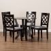 Baxton Studio Adina Modern and Contemporary Grey Fabric Upholstered and Dark Brown Finished Wood 5-Piece Dining Set - Adina-Grey/Dark Brown-5PC Dining Set