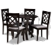 Baxton Studio Adina Modern and Contemporary Grey Fabric Upholstered and Dark Brown Finished Wood 5-Piece Dining Set - Adina-Grey/Dark Brown-5PC Dining Set