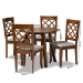 Baxton Studio Adara Modern and Contemporary Grey Fabric Upholstered and Walnut Brown Finished Wood 5-Piece Dining Set - Adara-Grey/Walnut-5PC Dining Set