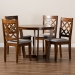 Baxton Studio Dayna Modern and Contemporary Grey Fabric Upholstered and Walnut Brown Finished Wood 5-Piece Dining Set - Dayna-Grey/Walnut-5PC Dining Set
