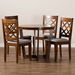 Baxton Studio Dayna Modern and Contemporary Grey Fabric Upholstered and Walnut Brown Finished Wood 5-Piece Dining Set - Dayna-Grey/Walnut-5PC Dining Set