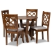 Baxton Studio Zoe Modern and Contemporary Grey Fabric Upholstered and Walnut Brown Finished Wood 5-Piece Dining Set