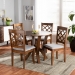Baxton Studio Zoe Modern and Contemporary Grey Fabric Upholstered and Walnut Brown Finished Wood 5-Piece Dining Set - Zoe-Grey/Walnut-5PC Dining Set