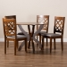 Baxton Studio Beth Modern and Contemporary Grey Fabric Upholstered and Walnut Brown Finished Wood 5-Piece Dining Set - Beth-Grey/Walnut-5PC Dining Set