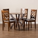 Baxton Studio Beth Modern and Contemporary Grey Fabric Upholstered and Walnut Brown Finished Wood 5-Piece Dining Set - Beth-Grey/Walnut-5PC Dining Set