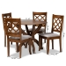 Baxton Studio Beth Modern and Contemporary Grey Fabric Upholstered and Walnut Brown Finished Wood 5-Piece Dining Set - Beth-Grey/Walnut-5PC Dining Set