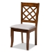 Baxton Studio Sari Modern and Contemporary Grey Fabric Upholstered and Walnut Brown Finished Wood 5-Piece Dining Set - Sari-Grey/Walnut-5PC Dining Set