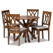Baxton Studio Maya Modern and Contemporary Grey Fabric Upholstered and Walnut Brown Finished Wood 5-Piece Dining Set