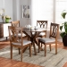 Baxton Studio Maya Modern and Contemporary Grey Fabric Upholstered and Walnut Brown Finished Wood 5-Piece Dining Set - Maya-Grey/Walnut-5PC Dining Set