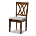 Baxton Studio Leon Modern and Contemporary Grey Fabric Upholstered and Walnut Brown Finished Wood 5-Piece Dining Set - Leon-Grey/Walnut-5PC Dining Set