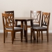 Baxton Studio Leon Modern and Contemporary Grey Fabric Upholstered and Walnut Brown Finished Wood 5-Piece Dining Set - Leon-Grey/Walnut-5PC Dining Set