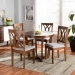 Baxton Studio Aggie Modern and Contemporary Grey Fabric Upholstered and Walnut Brown Finished Wood 5-Piece Dining Set - Aggie-Grey/Walnut-5PC Dining Set